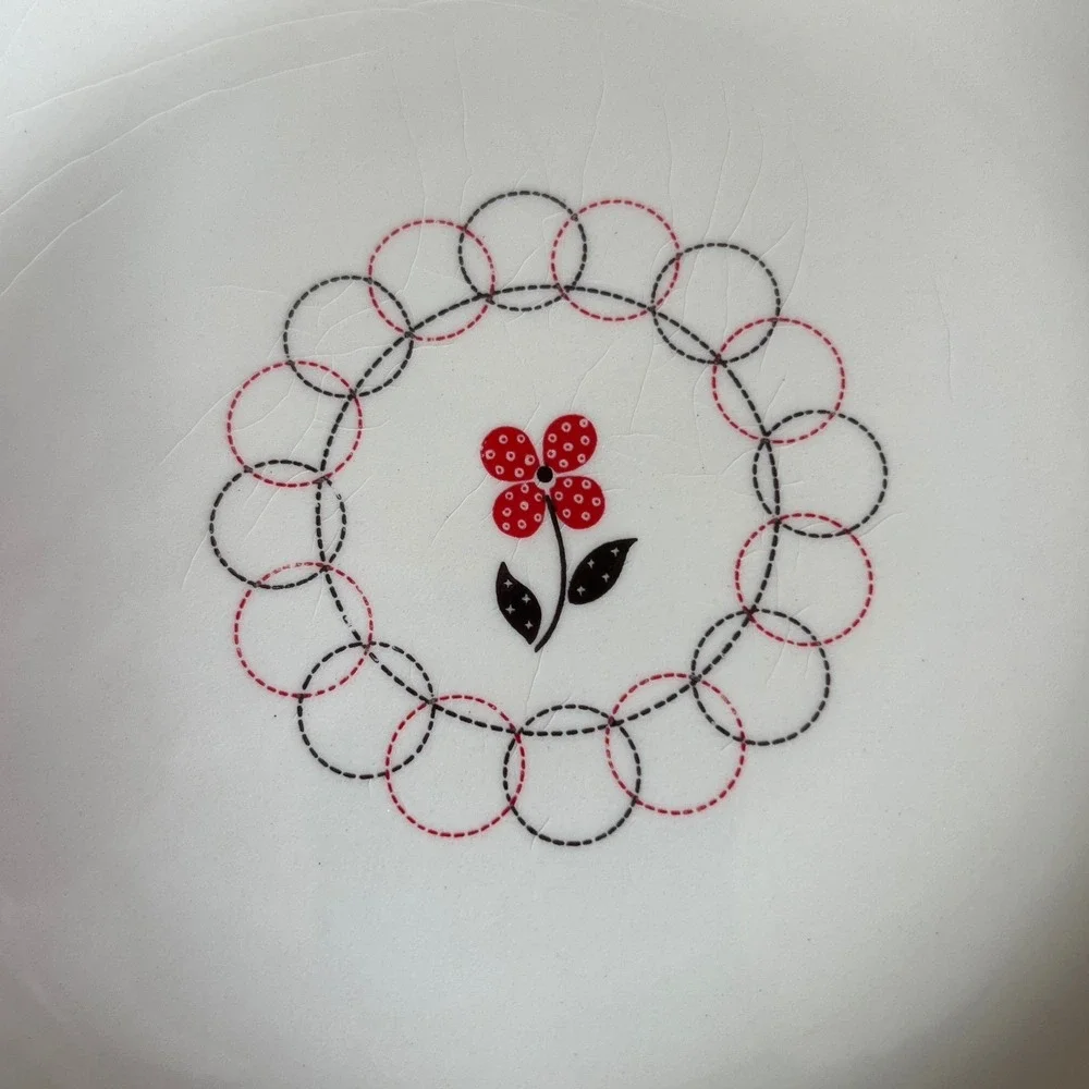 Vintage MCM Calico by Salem Salad Dessert Plates 6.25